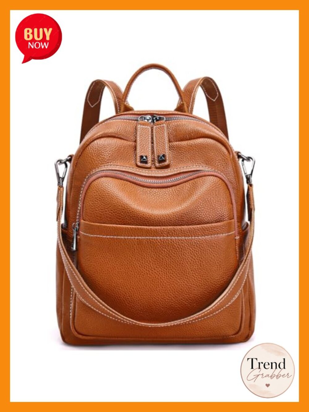Genuine Leather Convertible Backpack Purse Anti Theft Travel Handbag